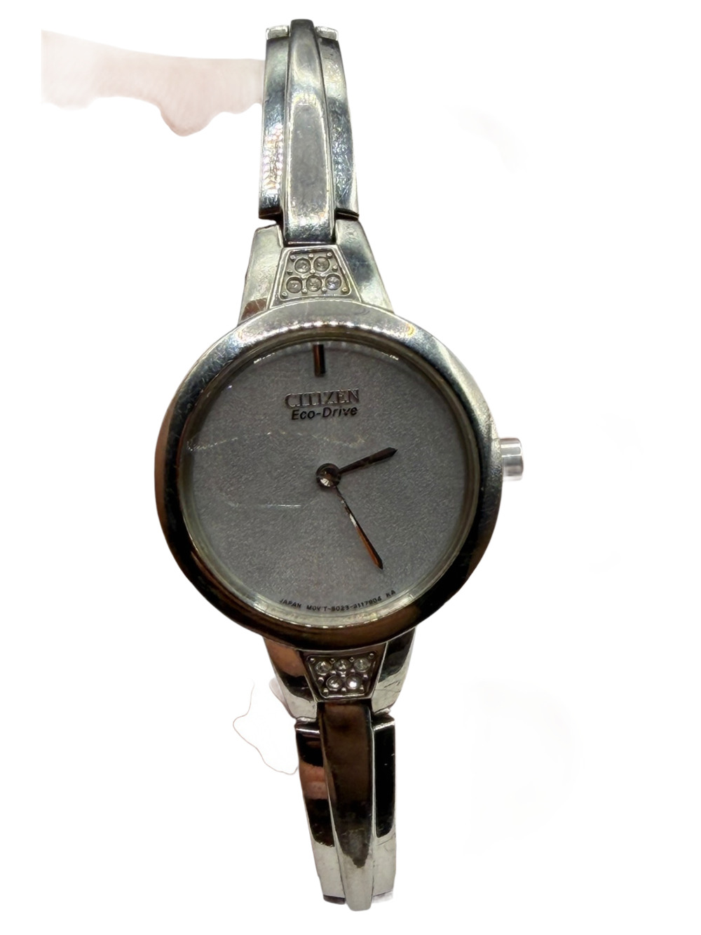 Citizen Eco-Drive Women's Silver Tone Bangle Bracelet Watch E031 S081032 Quartz